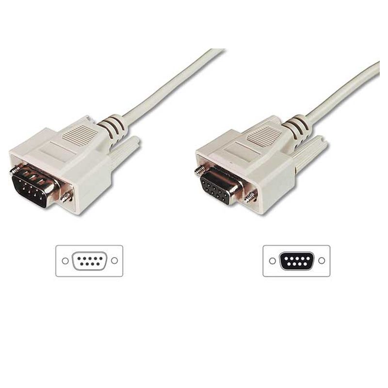 FDL 2M DB9 STRIAGHT THROUGH SERIAL CABLE - PLUG TO SOCKET