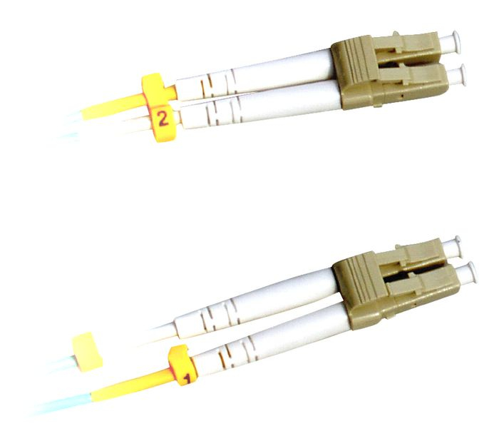 Image of Lanview LVO231301 fibre optic cable 2 m 2x LC OM3 Aqua colour