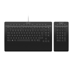 3Dconnexion Keyboard Pro with Numpad clavier USB + RF Wireless + Bluetooth AZERTY Français Noir