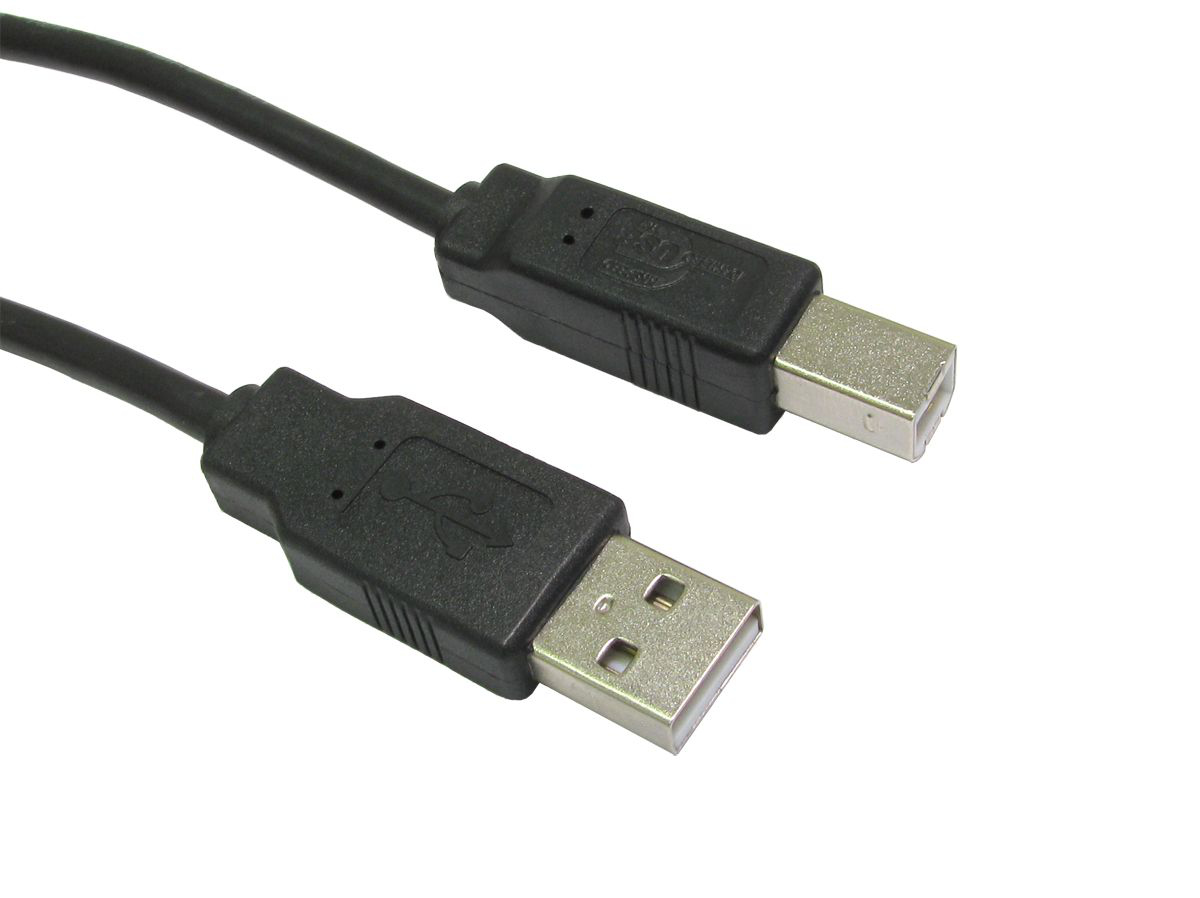 Cables Direct USB 2.0 A - B, M - M USB cable 1 m USB A Black