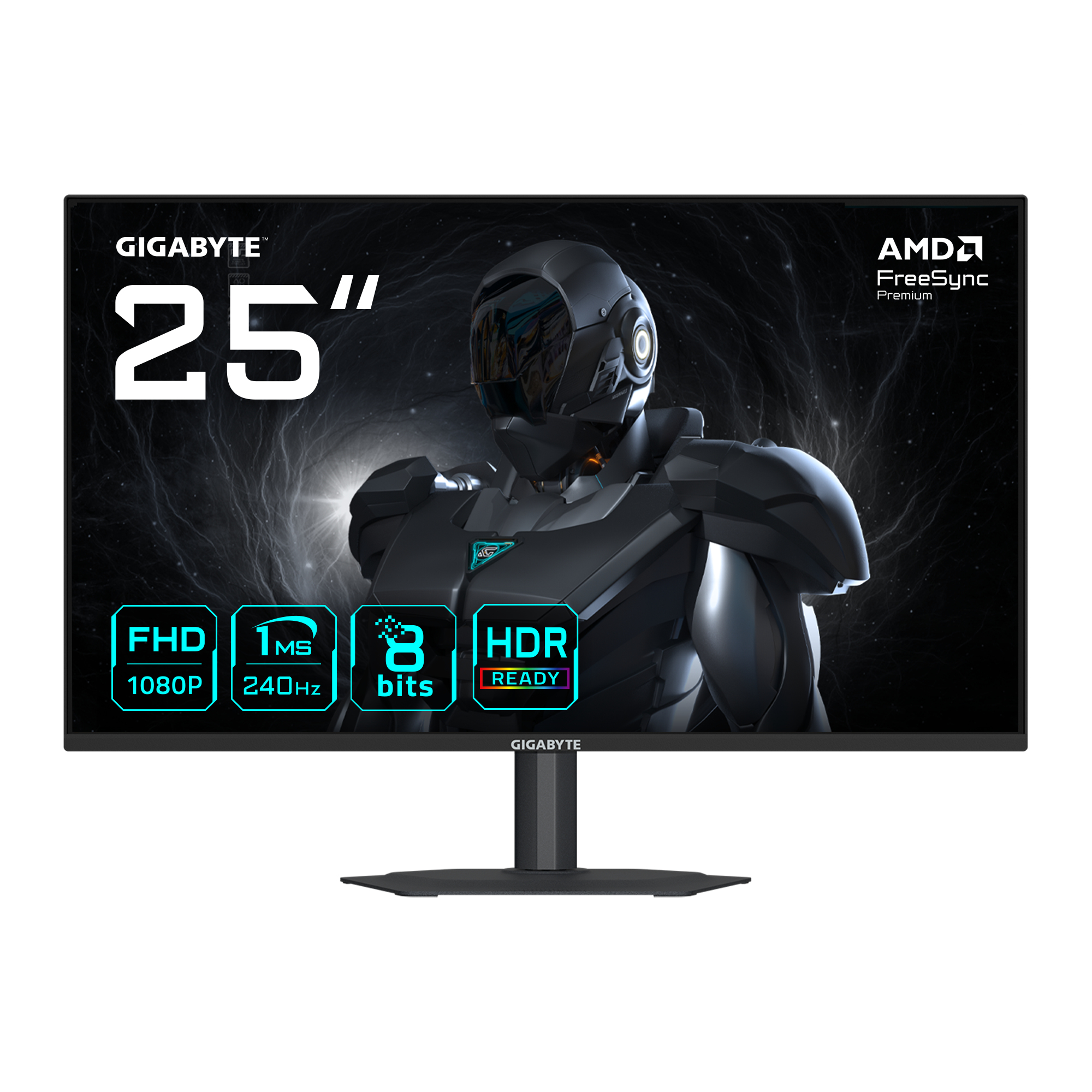 GIGABYTE G25F2A 25" FHD Gaming Monitor - 1920 x 1080, 240Hz, 1ms, 300 cd/mÂ², Display HDR 10, HDMI 2.0, Displayport 1.4