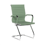 NAUTILUS Designs Aura Contemporary Medium Back Fabric Executive Cantilever Visitor Chair With Fixed Arms and Chrome Base Green - BCF/8003AV/GN DD