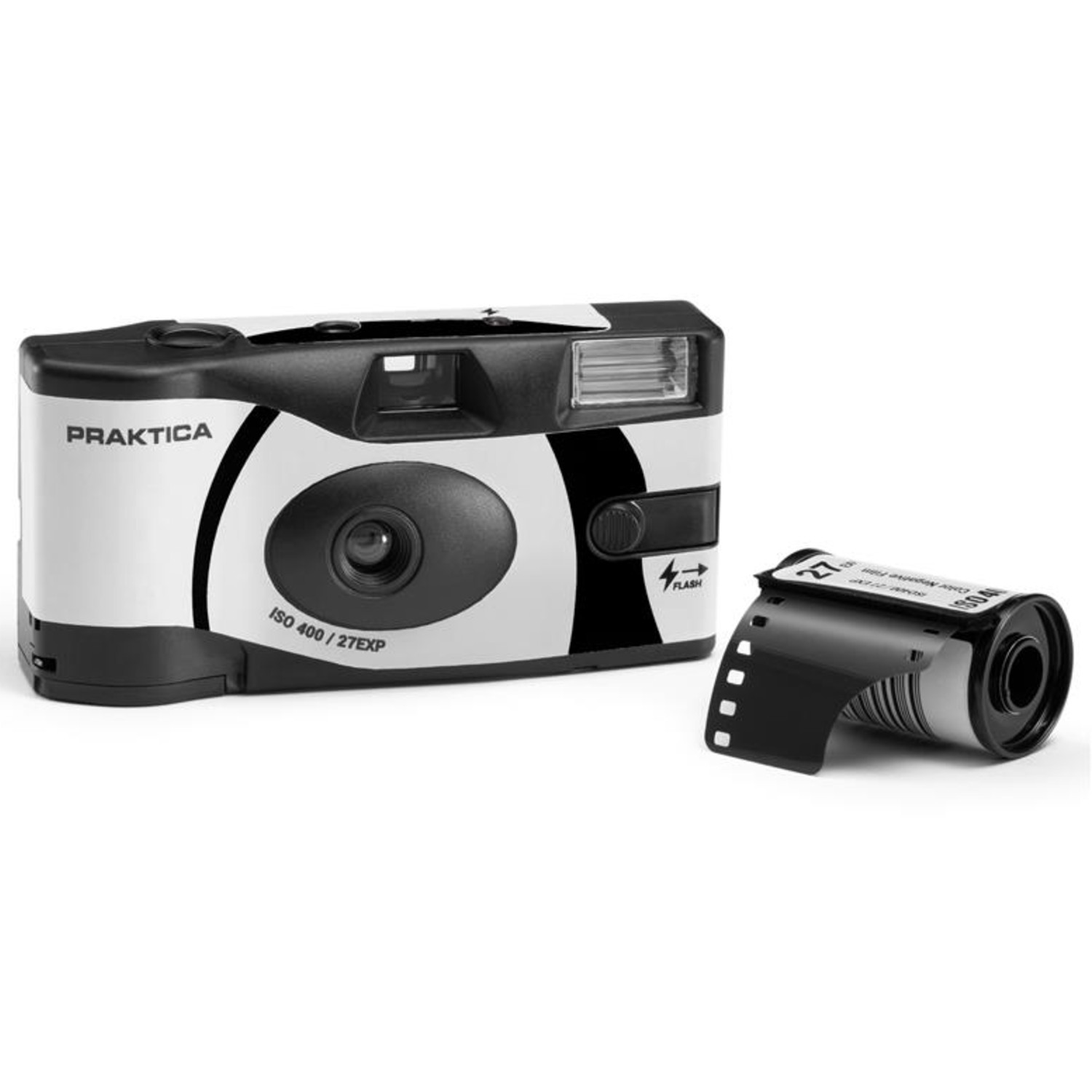 Praktica Single Use Disposable Film Camera with Flash - Black & White Film - Single