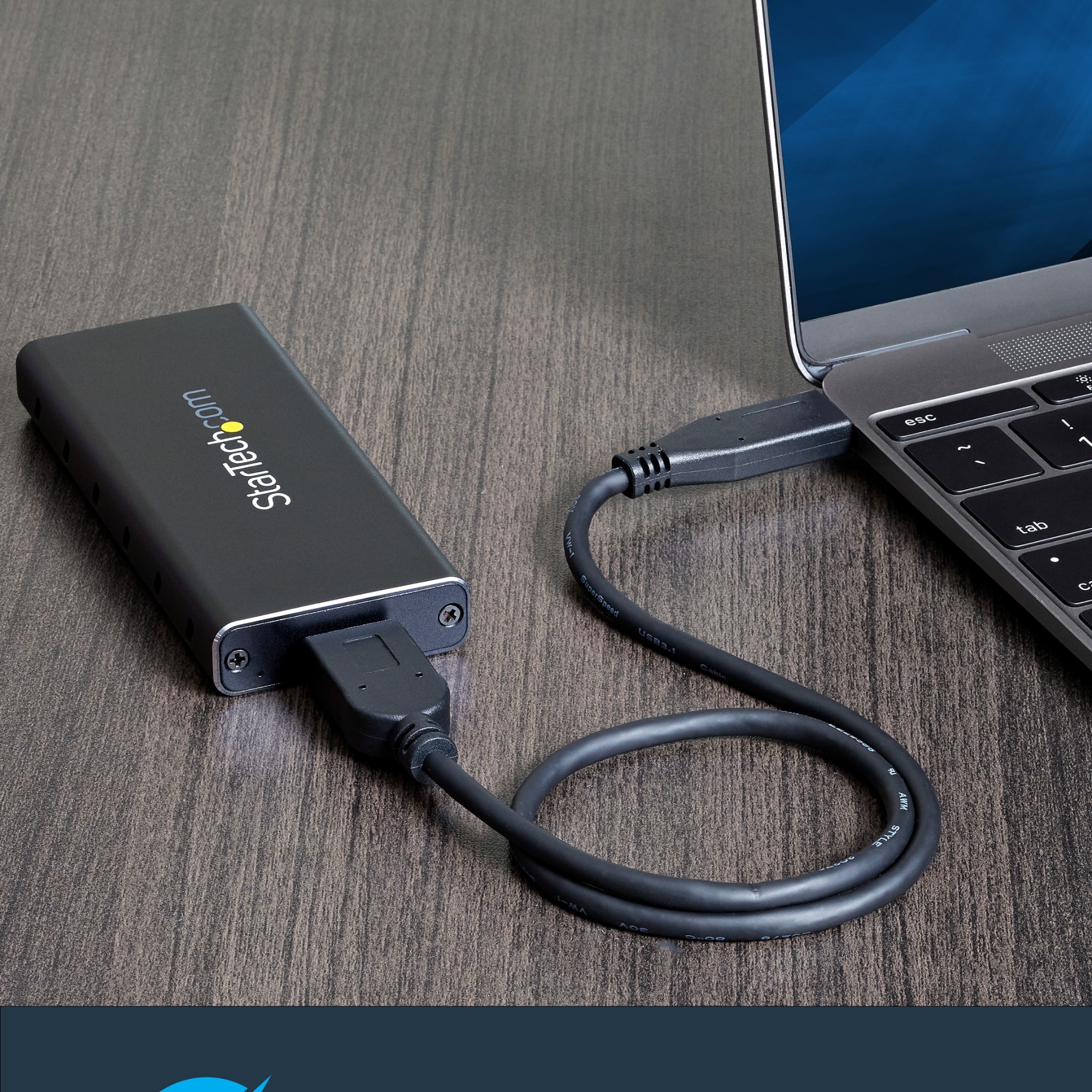 StarTech.com M.2 SSD Enclosure for M.2 SATA SSDs - USB 3.1 (10Gbps) with USB-C Cable