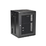 StarTech.com Armoire Réseau Murale à 4 Montants 15U avec Étagère 1U, Armoire Serveur Murale 19" à Charnières pour Équipement IT/AV/Électronique/Ordinateur, Armoire Rack Ventilée Flexible