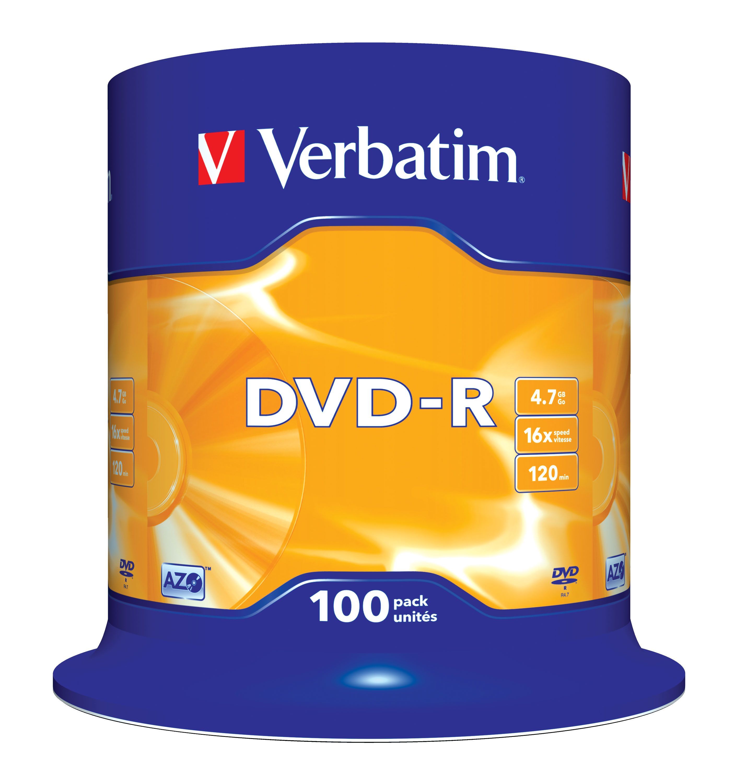 Image of Verbatim dvd-r x 100 - 4.7 GB - Speichermedium - DVD-R - 4.7 GB