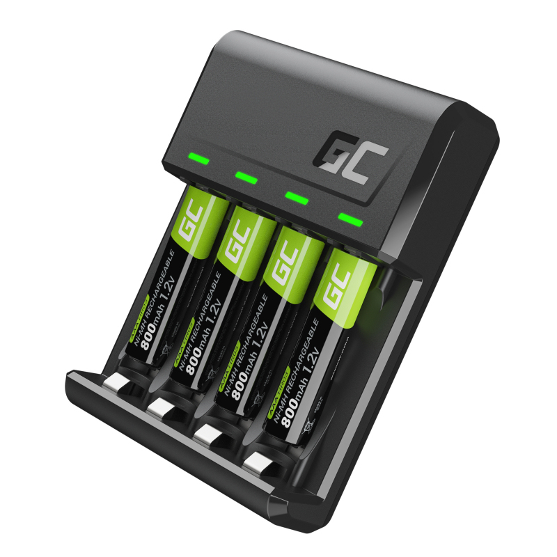 EU Product - GC VitalCharger & 4x AAA HR03 800mAh Rechargeable Batteries thumbnail
