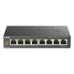 D-Link DGS-1008P/E netwerk-switch Unmanaged L2 Gigabit Ethernet (10/100/1000) Power over Ethernet (PoE) Desktop Zwart