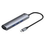 Baseus CAHUB-J0G notebook dock/port replicator USB 3.2 Gen 1 (3.1 Gen 1) Type-C Black, Silver