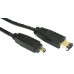 Cables Direct 1m, firewire 6pin-4pin 6-p 4-p Black