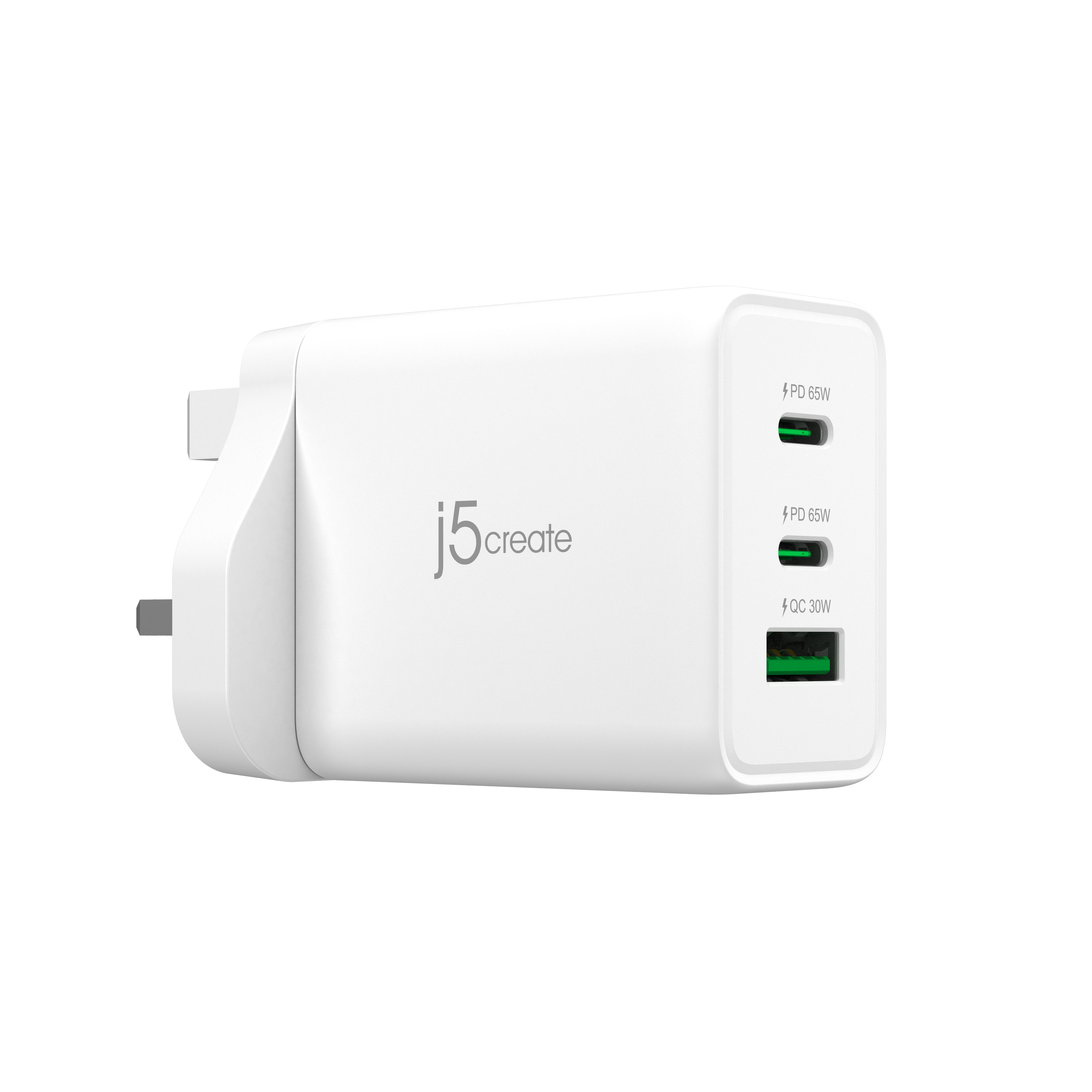 Image of j5create JUP3365F-FN 65W GaN USB-C® 3-Port Charger - UK