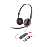 POLY Blackwire 3220 Stereo USB-C Headset +USB-C/A Adapter