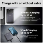 Intenso MW10000 Magnetic Power Bank 10000 mAh – MagSafe Compatible, 15W Wireless Charging, 20W USB-C PD, For iPhone & Android – Tested in Germany – Grey