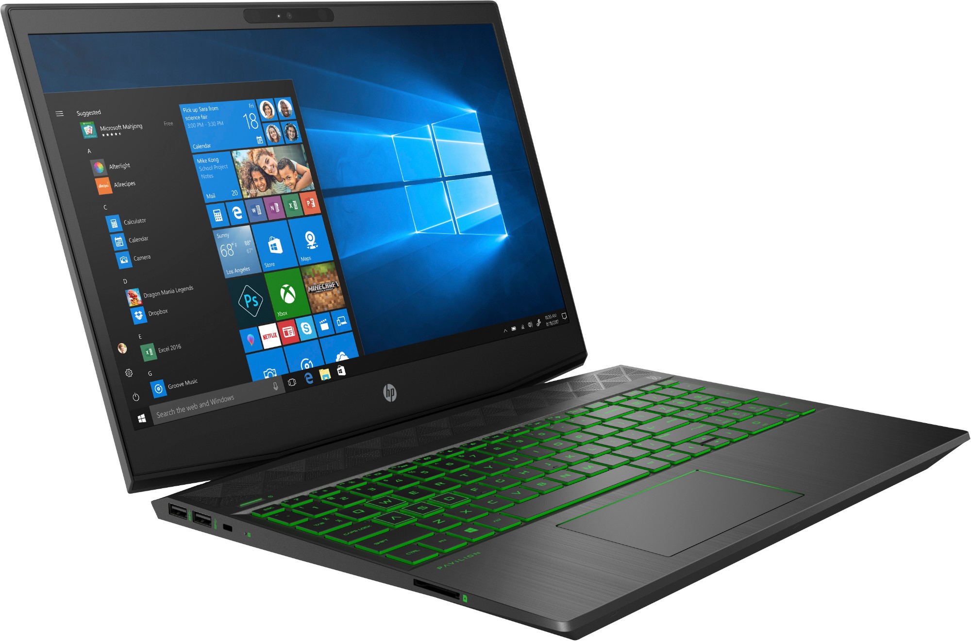 Hp Pavilion Gaming 15-Cx0164tx Black,Green Notebook 39.6 Cm (15.6 ...