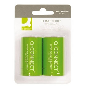 Q-CONNECT+2+x+D+Single-use+battery+Alkaline