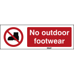 Brady ISO Safety Sign - No outdoor footwear, 450.00 mm (W) x 150.00 mm (H)
