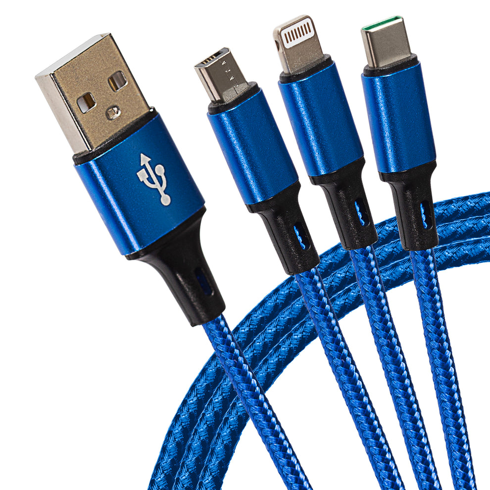 Maplin USB-A to 3-in-1 Multi-Charging USB-C / Lightning / Micro USB Br