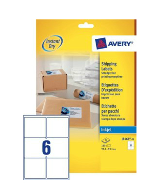Avery J8166-25 addressing label White Self-adhesive label