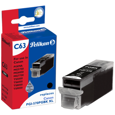 Image of Pelikan 4111739/C63 Ink cartridge black pigmented, 500 pages 24ml...