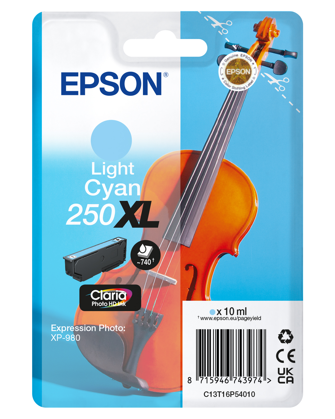 Image of Epson C13T16P54010/250XL Ink cartridge light cyan high-capacity. 740 p