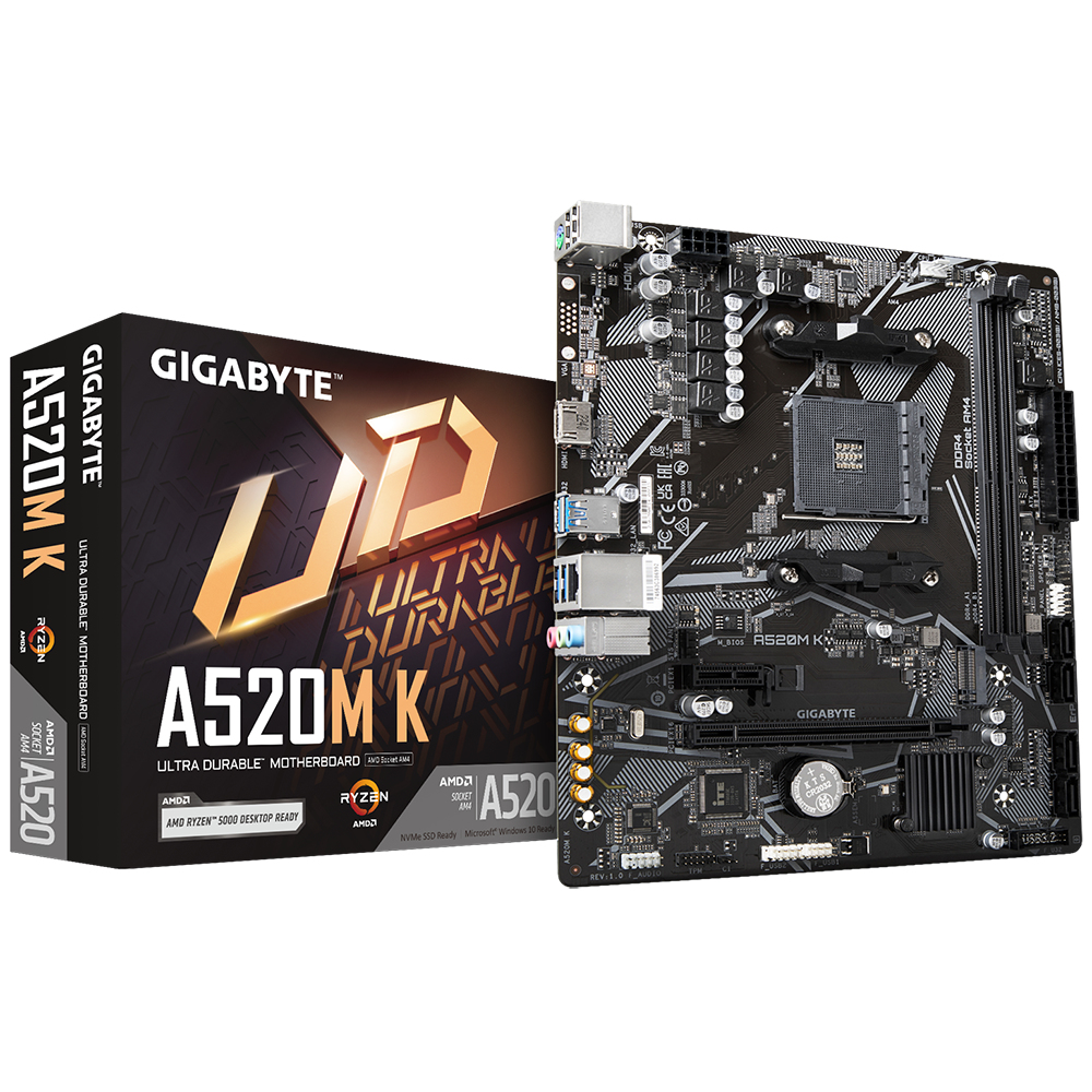 Image of Gigabyte A520M K (rev. 1.0) AMD A520 Socket AM4 micro ATX