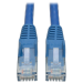 Tripp Lite N201-100-BL Cat6 Gigabit Snagless Molded (UTP) Ethernet Cable (RJ45 M/M), PoE, Blue, 100 ft. (30.5 m)