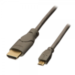Lindy 0.5m HDMI - USB 2.0 Micro B M/M Micro USB Black, Anthracite