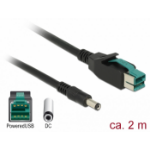 DeLOCK 85498 electriciteitssnoer Zwart 2 m PoweredUSB
