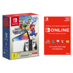 Nintendo Switch – OLED Model (White) + Super Mario Bros. Wonder + Switch Online Individual 12-Month (365-Day) Membership