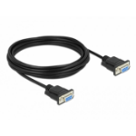 DeLOCK Serial Cable RS-232 D-Sub9 female to female null modem with narrow plug housing 5 m