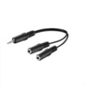 Microconnect 3.5mm - 2 x 3.5mm, M/F audio cable 0.2 m Black