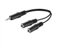 Microconnect 3.5mm - 2 x 3.5mm, M/F audio cable 0.2 m Black