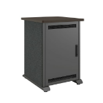 Middle Atlantic Products Forum Side Cart Rack, 12RU, 27" Deep, Wilsonart Asian Night, Graphite Powdercoat, Charcoal Gray Felt