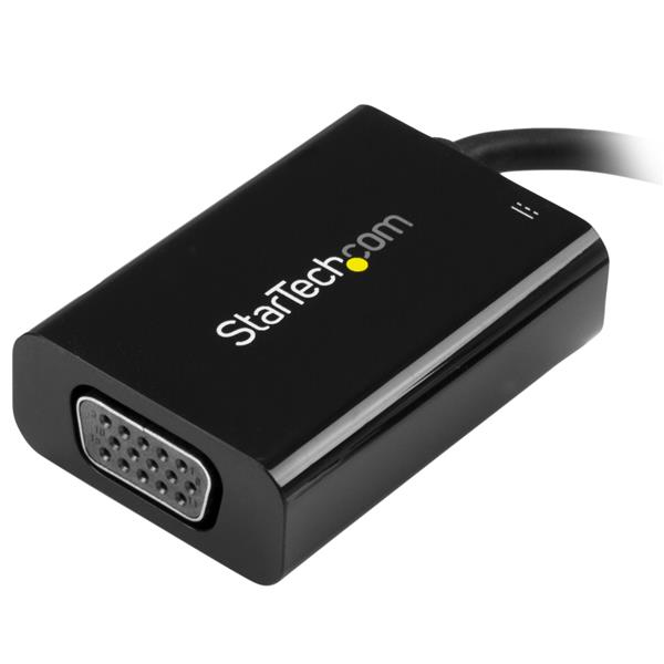 StarTech.com USB C to VGA Adapter with Power Delivery - 1080p USB Type-C to VGA Monitor Video Converter w/ Charging - 60W PD Pass-Through - Thunderbolt 3 Compatible - Black