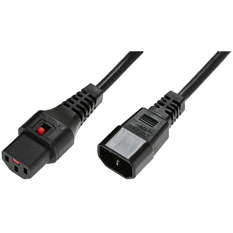 Fdl Black 2M Iec C14 Plug To Locking C13 Socket Extension