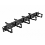 DeLOCK 19″ Cable Management Routing Panel both sides with 9 hooks (5 x vertical, 4 x 45° inclined) 1U black