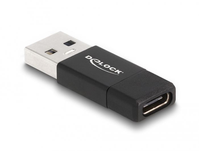 DeLOCK USB 3.2 Gen 2 Adapter USB Type-A male to USB Type-C active female black