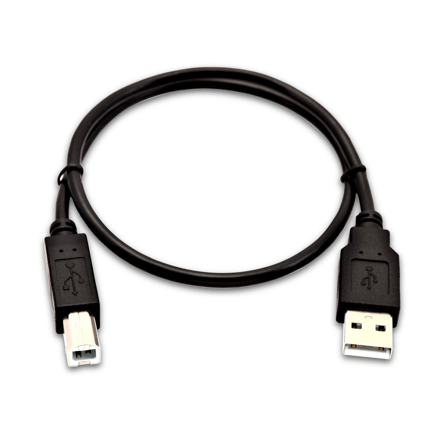 Image of V7 Black USB Cable USB 2.0 A Male to USB 2.0 B Male 0.5m 1.6ft