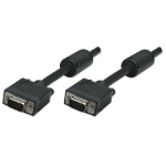 Manhattan VGA Monitor Cable with Ferrite Cores, 1.8m, HD15 Male to Male, Higher SVGA Specification, Fully Compatible with VGA, Ferrite Cores Help Reduce EMI Interference, Fully Shielded, Black, Lifetime Warranty, Comparable to MXT101MMHQ