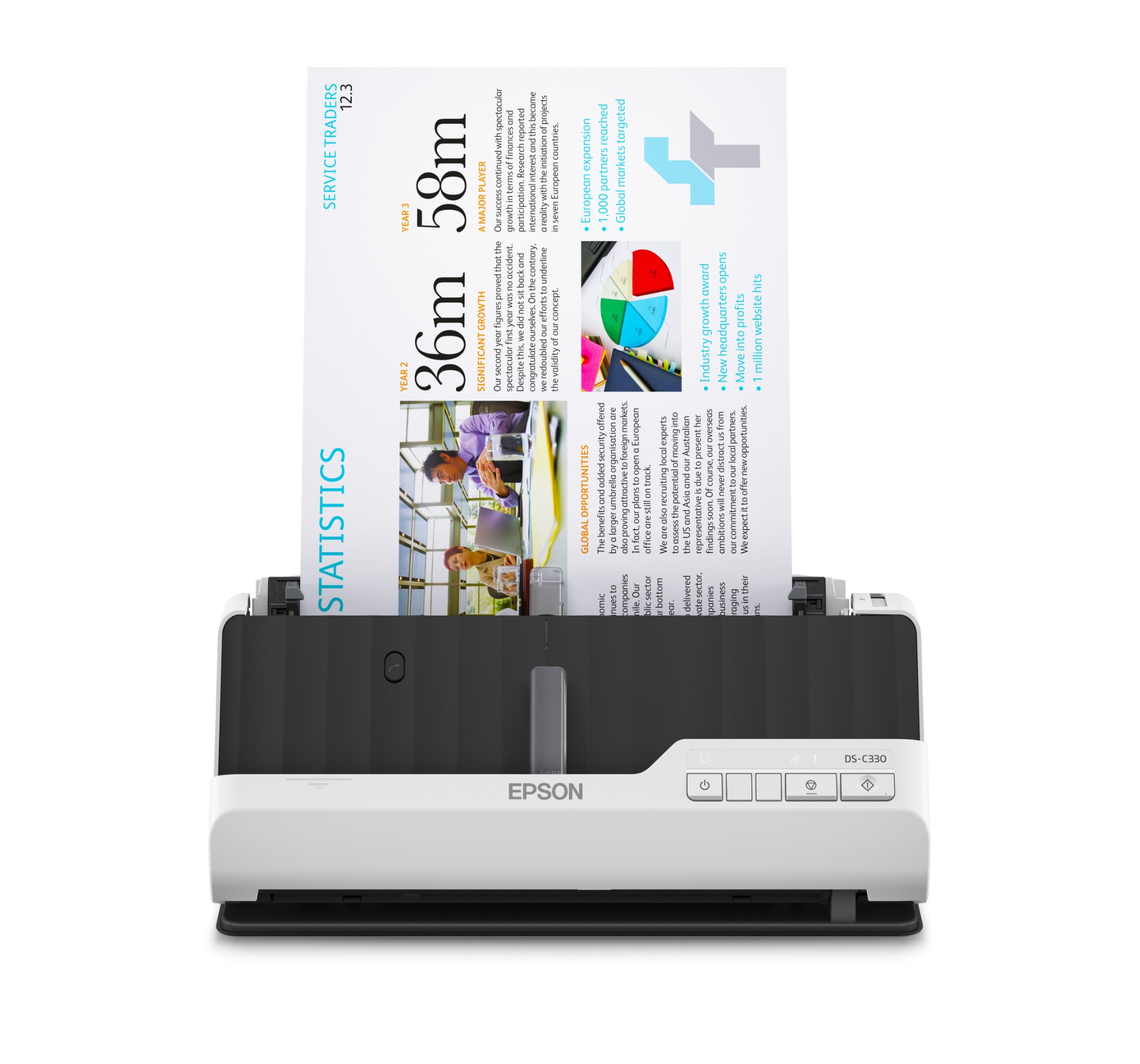 Epson Black/White Ds-C330 Adf + Sheet-Fed Scanner 600 X 600 Dpi A4