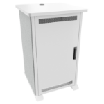 Middle Atlantic Forum ForumTM Side Cart Rack, 20RU, 27" Deep, Wilsonart® Designer White, White Powdercoat, Silver Gray Felt