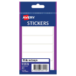 AVERY 932029 MULTI PURPOSE STICKERS RECTANGLE 76 X 19MM WHITE PACK 30