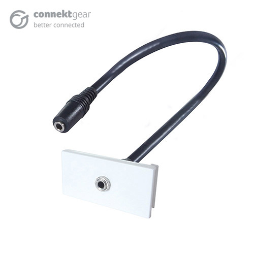 CONNEkT Gear 0.4m AV Snap-In 3.5mm Module 25 x 50mm - Socket to Socket - White