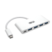 Tripp Lite U460-004-4A-C 4-Port USB-C Hub, USB 3.x (5Gbps), 4x USB-A Ports, 60W PD Charging, White