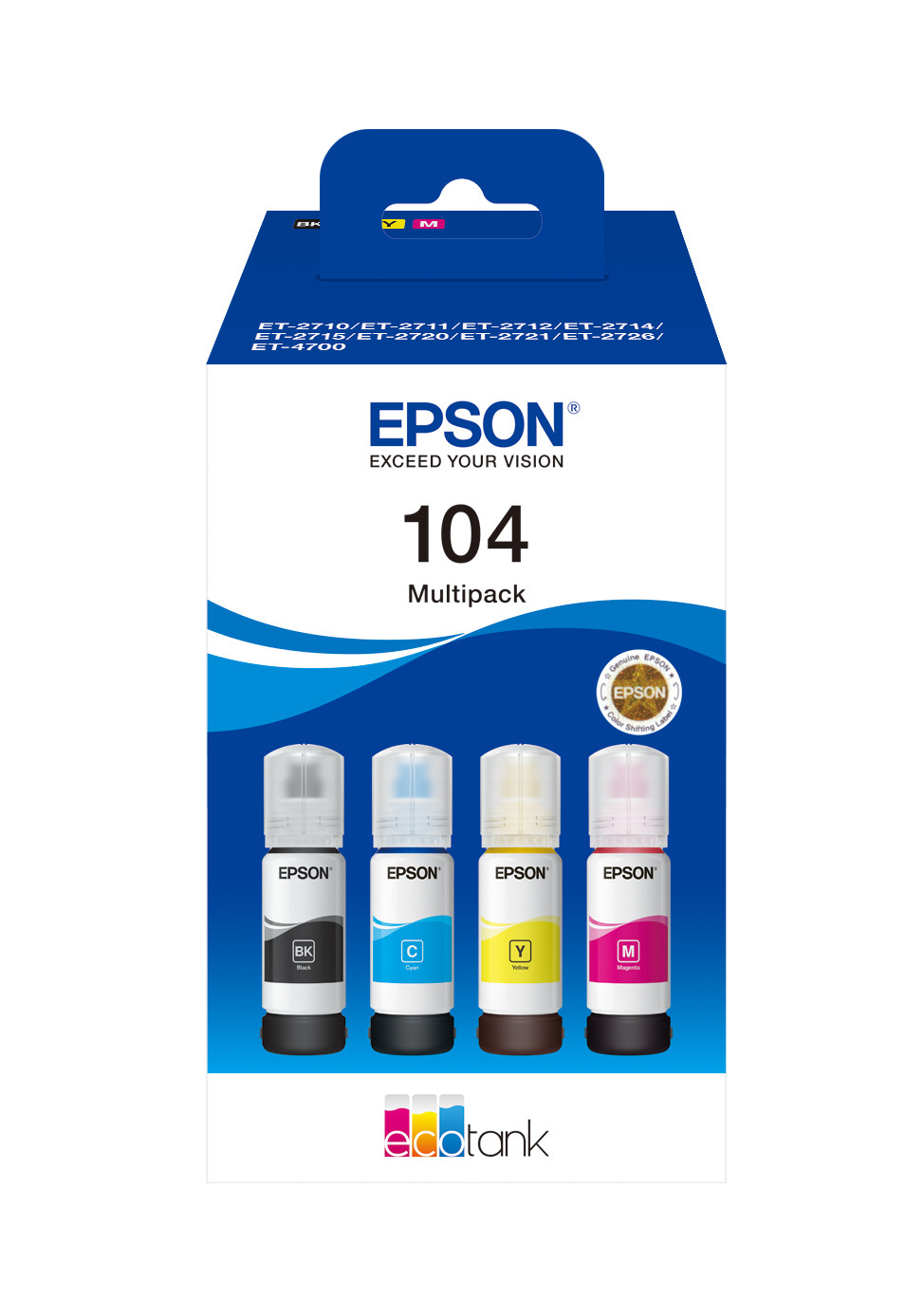 Image of Epson C13T00P640/104 Ink bottle multi pack Bk,C,M,Y 65ml 1x4500pg...