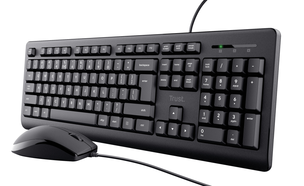 Trust Black Primo Keyboard Mouse Included Office Usb Azerty French