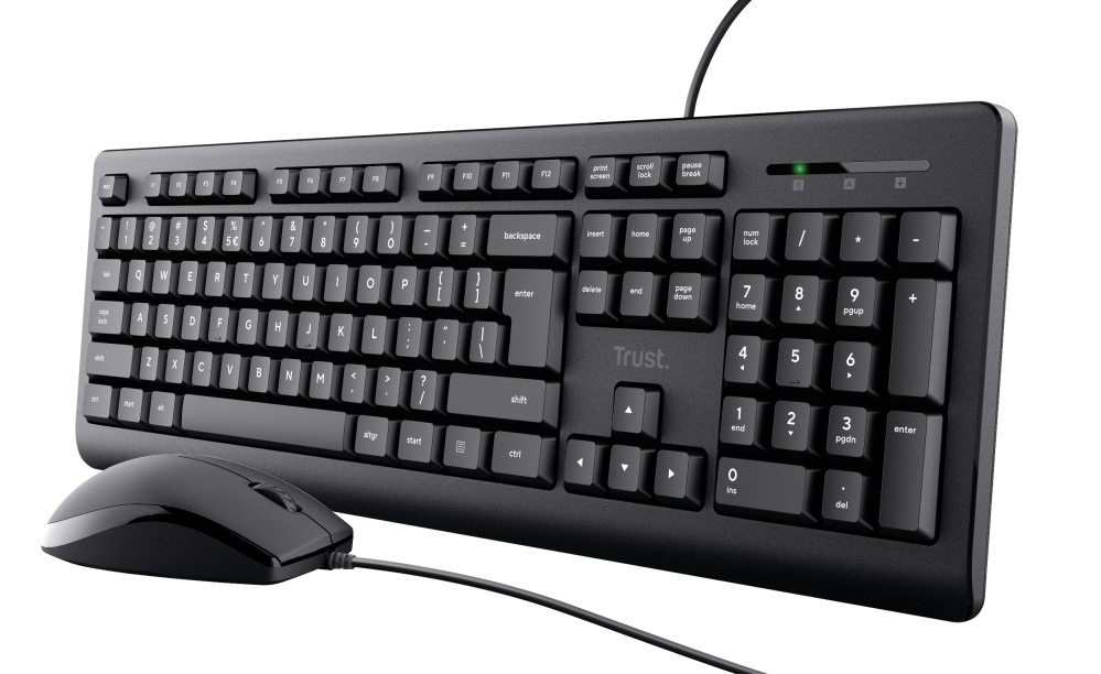 Trust Primo clavier Souris incluse USB AZERTY Belge Noir