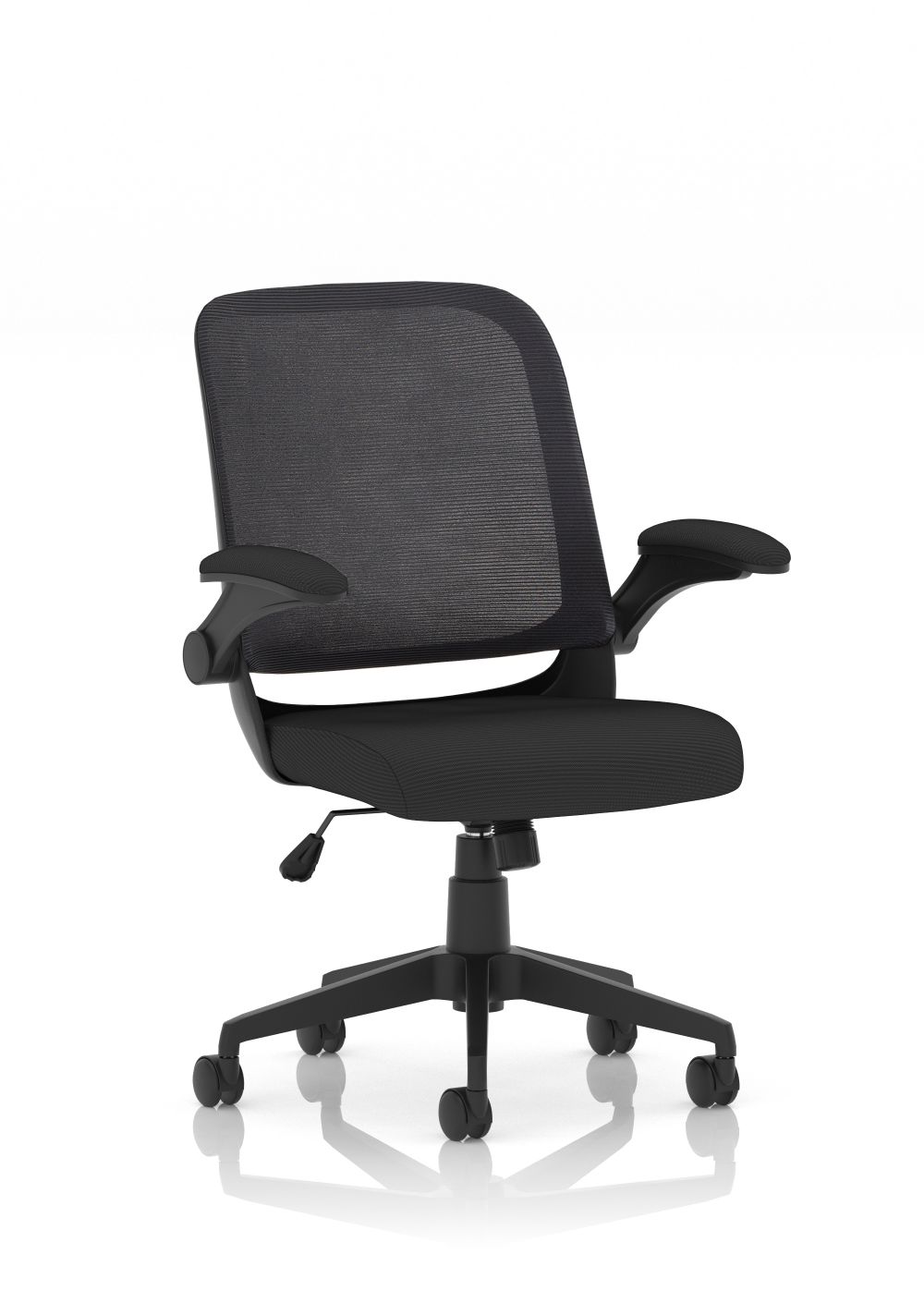 Dynamic Crew Task Operator Mesh Chair With Folding Arms Black