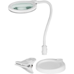 Goobay LED Magnifying Lamp with Base and Clamp, 6 W, white