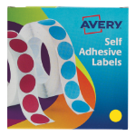 Avery Labels on Roll 19mm Yellow 24-508